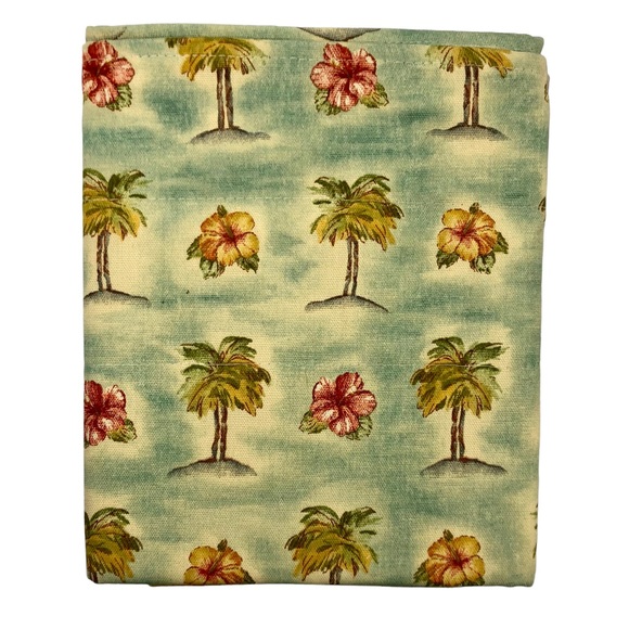 Waverly Palm Tree Coast Sand Balloon Valance Coastal Beach Hibiscus Made in USA - Picture 3 of 6